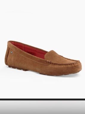 UGG Women's Milana Driving Moccasins in Chestnut with Red Lining SZ 6.5